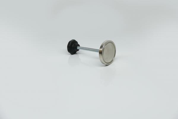 Magnetstempel MB-Digital bestehend aus Sterngriff mit Gewindebolzen und Topfmagnet, Montagehilfe zum bündig drücken der Platten bei Verwendung der Plattenstoßschiene